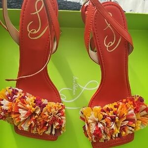 Colorful Pom-Pom Sandals By Sam Edelman Worn Once